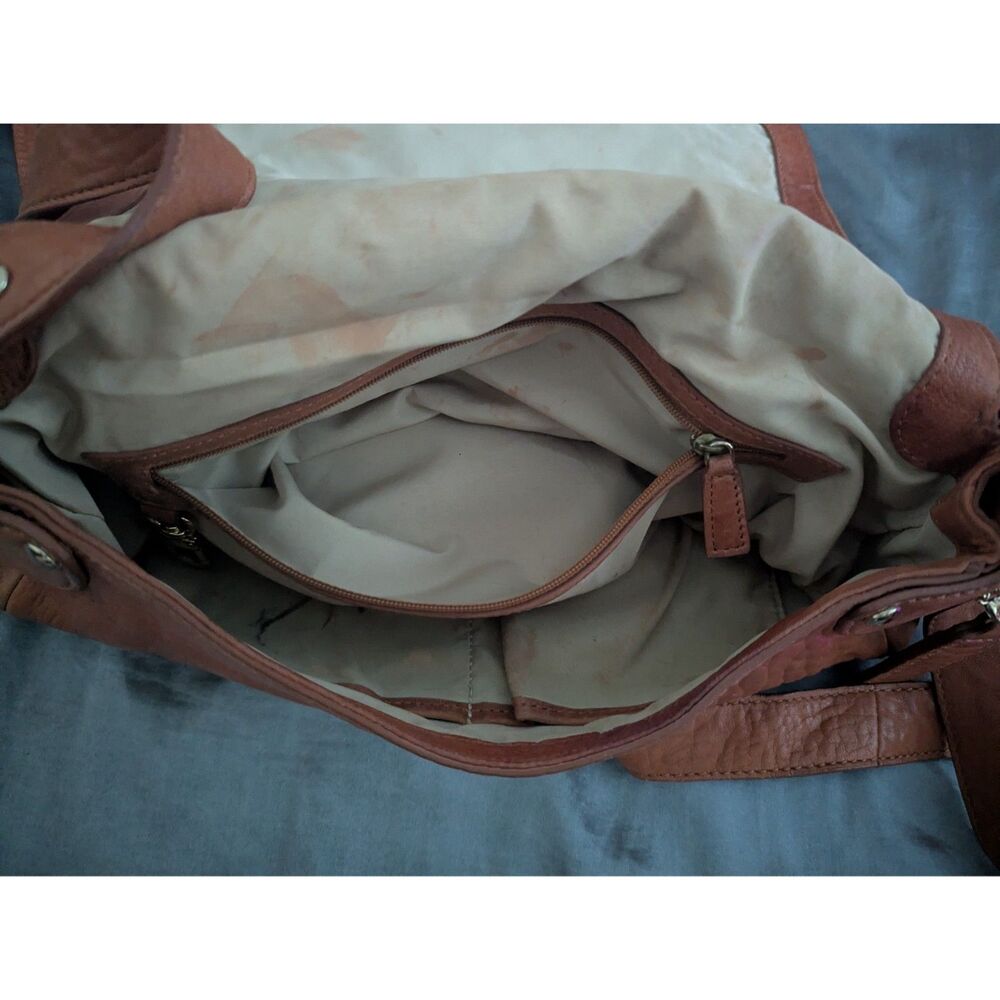 Cole Haan Leather Crossbody Bag Cognac Tan - Adjustable Strap - Picture 5 of 8
